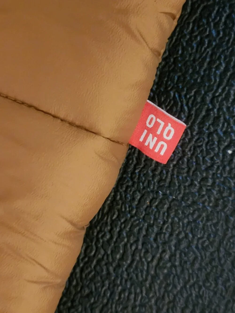 UNIQLO Puffer Tote Bag Brown Quilted Lightweight Shoulder Bag